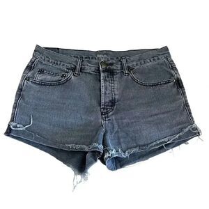 BDG Tomgirl Black Wash Denim Cotton Mid-Rise Raw Hem Womens Jeans SZ 27 # 1043